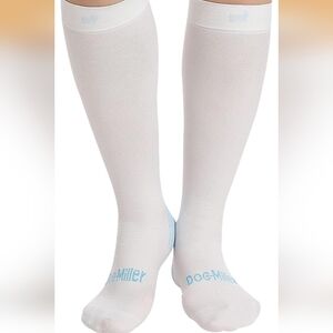 Doc Miller White Knee-High Anti Embolism Compression Stockings Socks